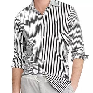 Polo Ralph Lauren Classic Fit Black White striped button down shirt